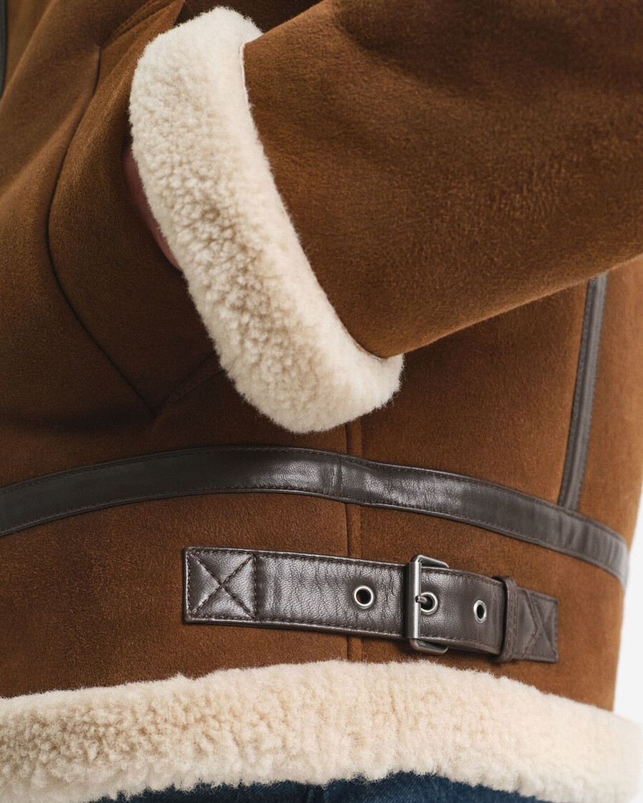 shearling-jacke – mahagonibraun
