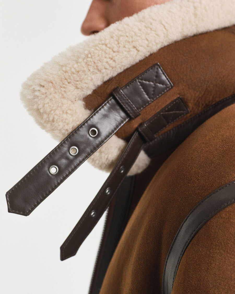 shearling-jacke – mahagonibraun