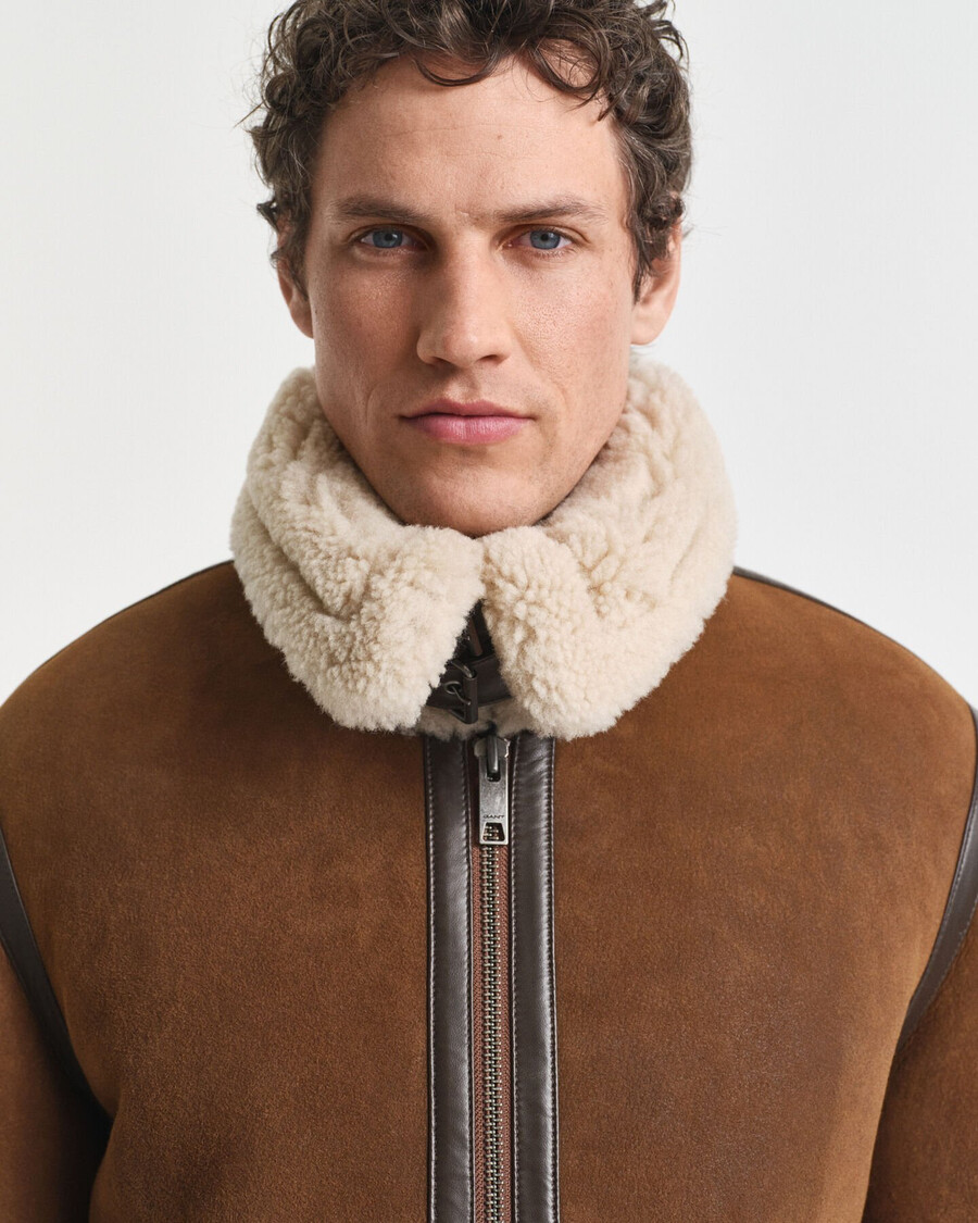shearling-jacke – mahagonibraun