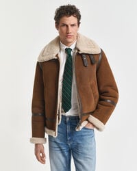 shearling-jacke – mahagonibraun
