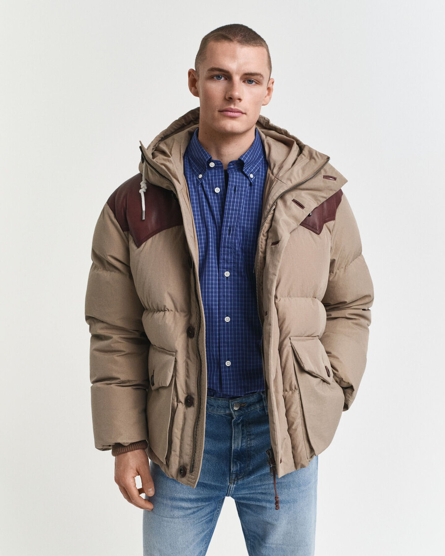 gänsedaunen-baumwollparka – karamellbeige