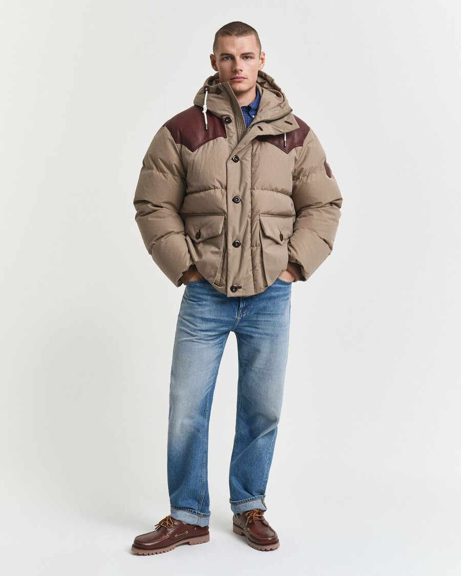 gänsedaunen-baumwollparka – karamellbeige