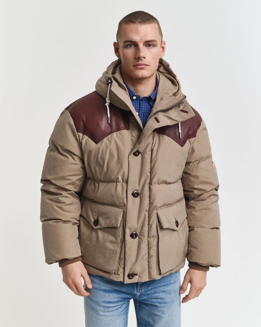 gänsedaunen-baumwollparka – karamellbeige