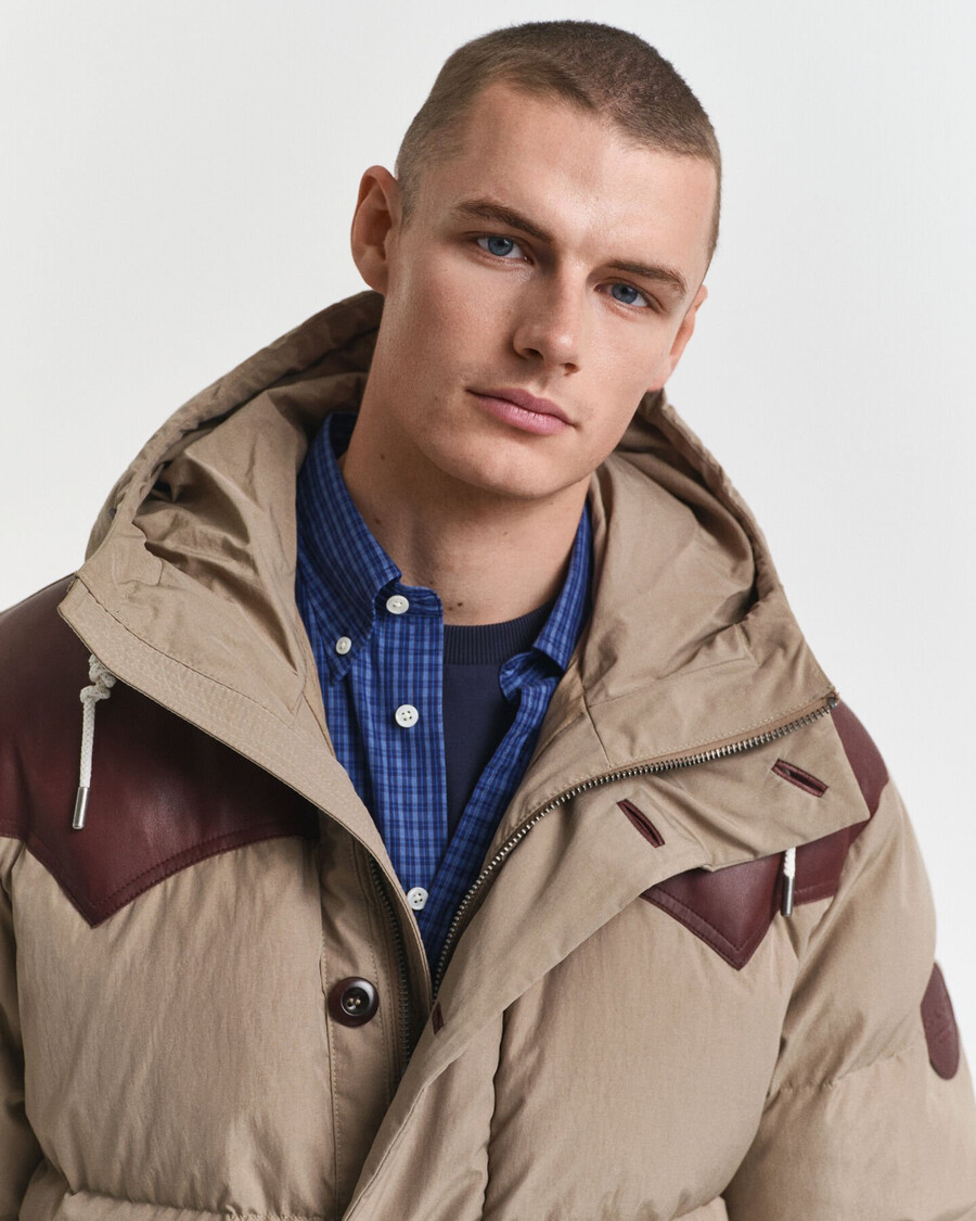 gänsedaunen-baumwollparka – karamellbeige