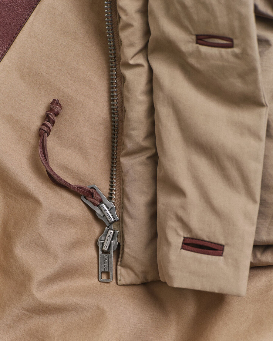 gänsedaunen-baumwollparka – karamellbeige