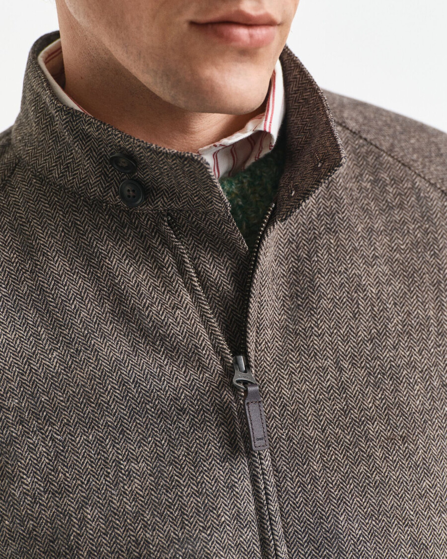 harrington-jacke aus wollmischung – warmes khaki