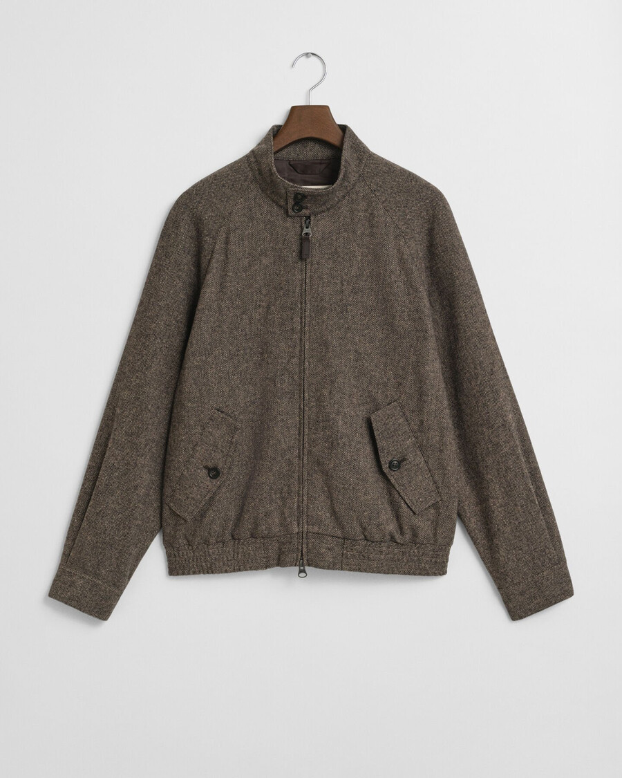 harrington-jacke aus wollmischung – warmes khaki