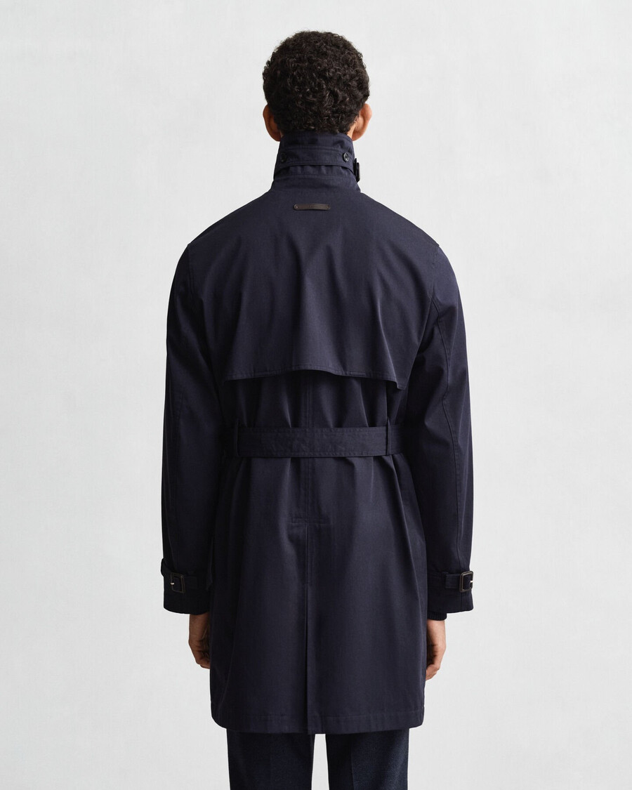 trenchcoat aus baumwollmischgewebe – abendblau