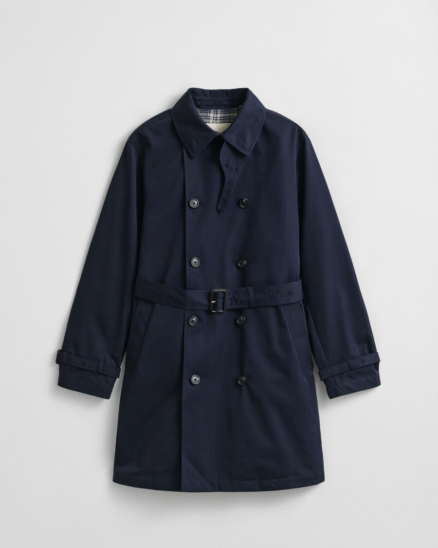 trenchcoat aus baumwollmischgewebe – abendblau