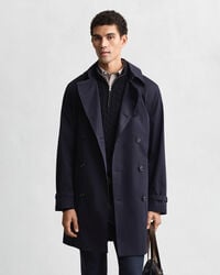 trenchcoat aus baumwollmischgewebe – abendblau
