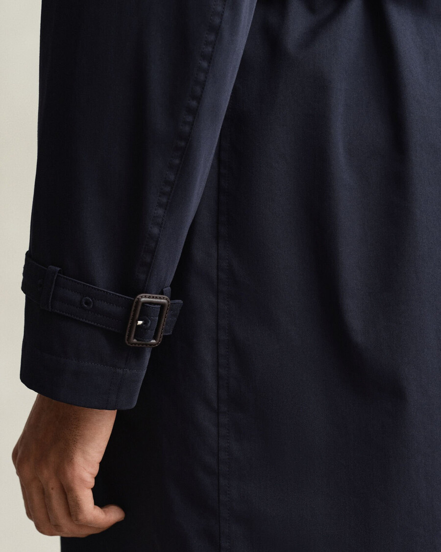 trenchcoat aus baumwollmischgewebe – abendblau