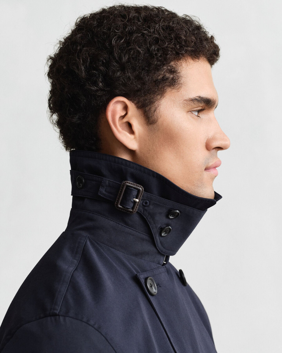 trenchcoat aus baumwollmischgewebe – abendblau