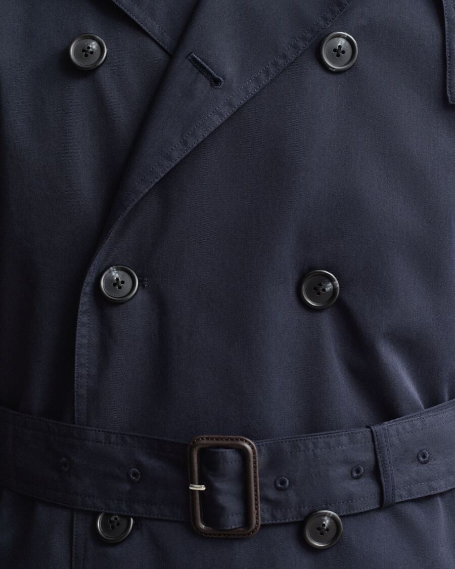 trenchcoat aus baumwollmischgewebe – abendblau