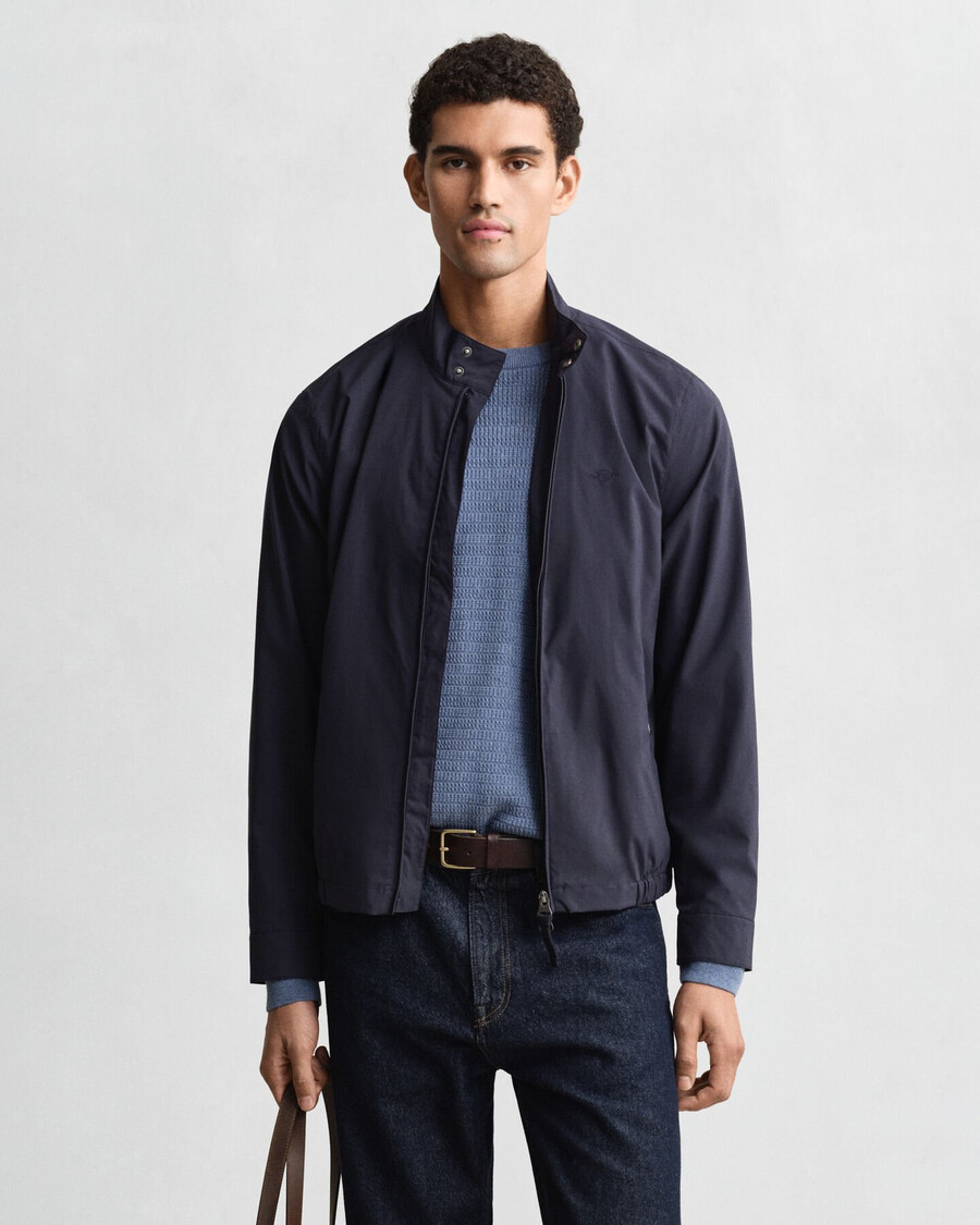 leichte harrington-jacke – abendblau