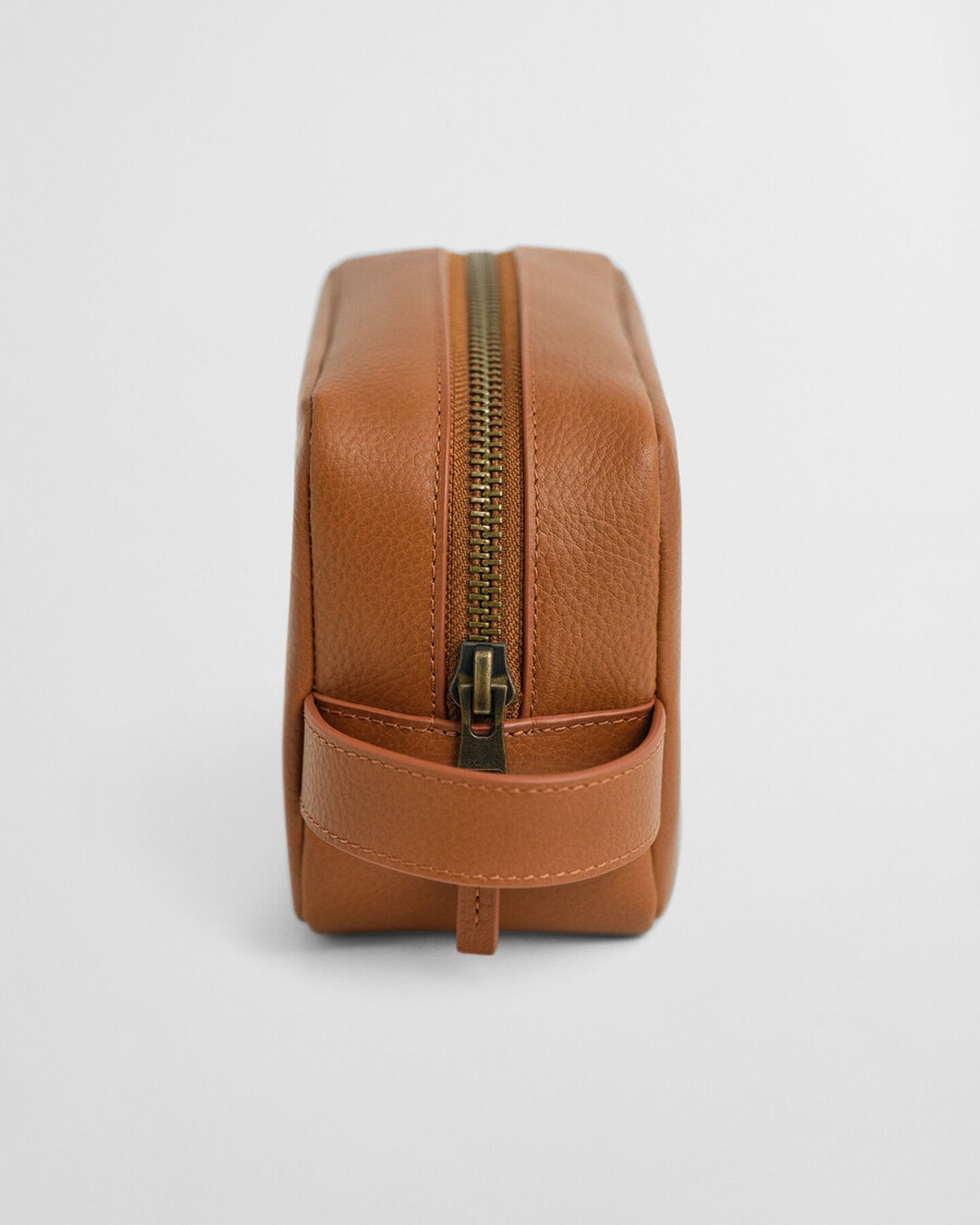 leder-kulturbeutel – cognac
