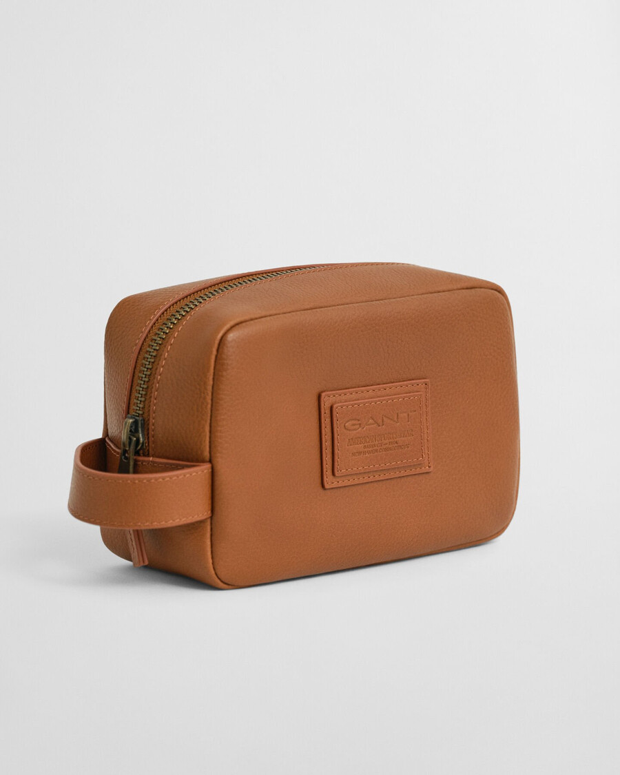 leder-kulturbeutel – cognac