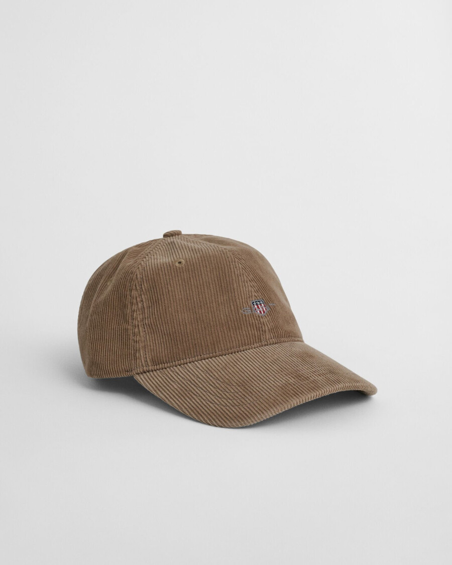 cordmütze mit schildmuster – warmes khaki