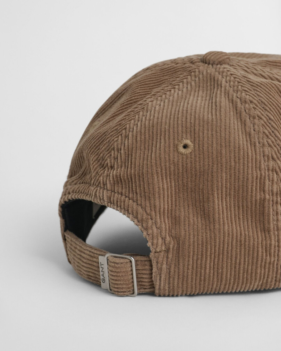 cordmütze mit schildmuster – warmes khaki