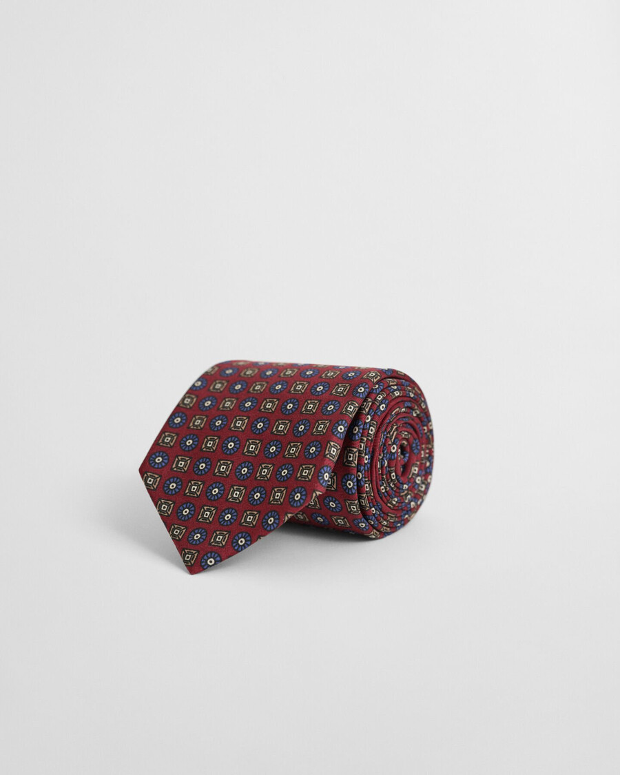 krawatte mit foulard-muster – voluminöses rot