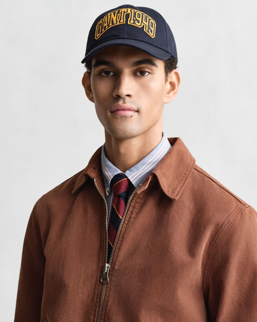 grafische baumwoll-twill-kappe – abendblau