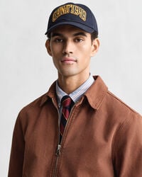 grafische baumwoll-twill-kappe – abendblau