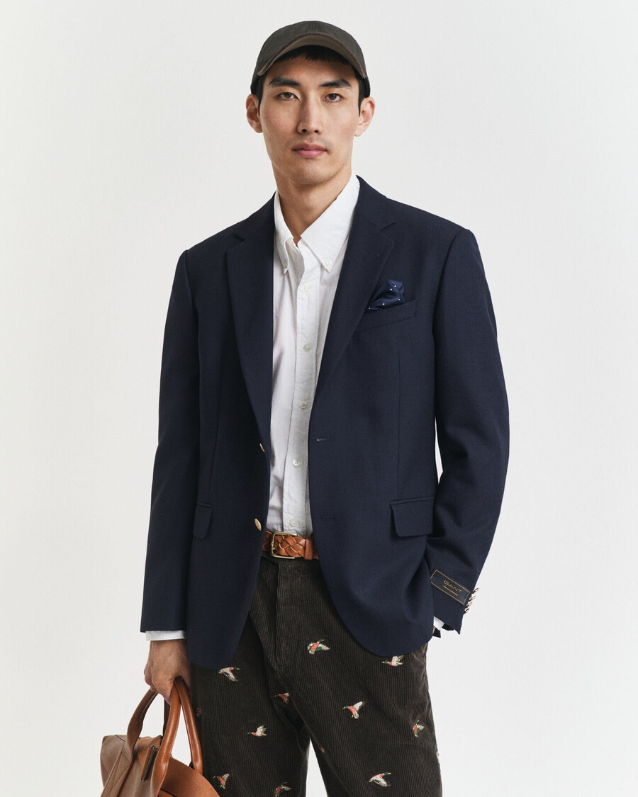 slim fit club bazer - abendblau