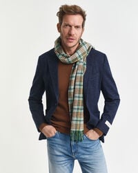 zweifarbiger blazer aus woll-baumwoll-jersey – abendblau