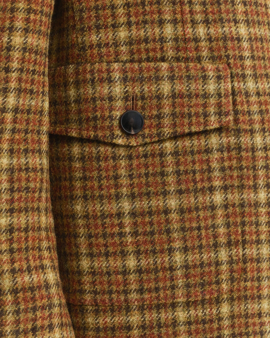 lässiger karierter tweed-blazer – erdnussbutter