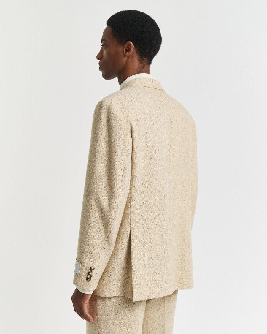 nepps anzugjacke mit fischgrätmuster in entspannter passform – betonbeige