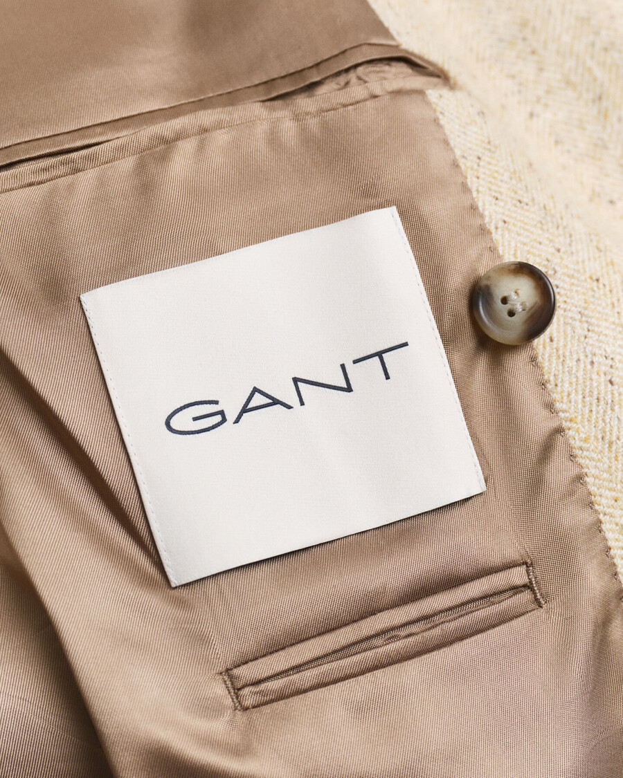 nepps anzugjacke mit fischgrätmuster in entspannter passform – betonbeige