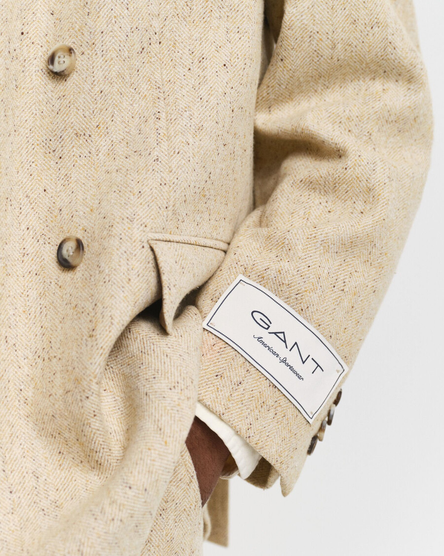 nepps anzugjacke mit fischgrätmuster in entspannter passform – betonbeige