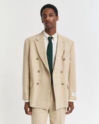 nepps anzugjacke mit fischgrätmuster in entspannter passform – betonbeige