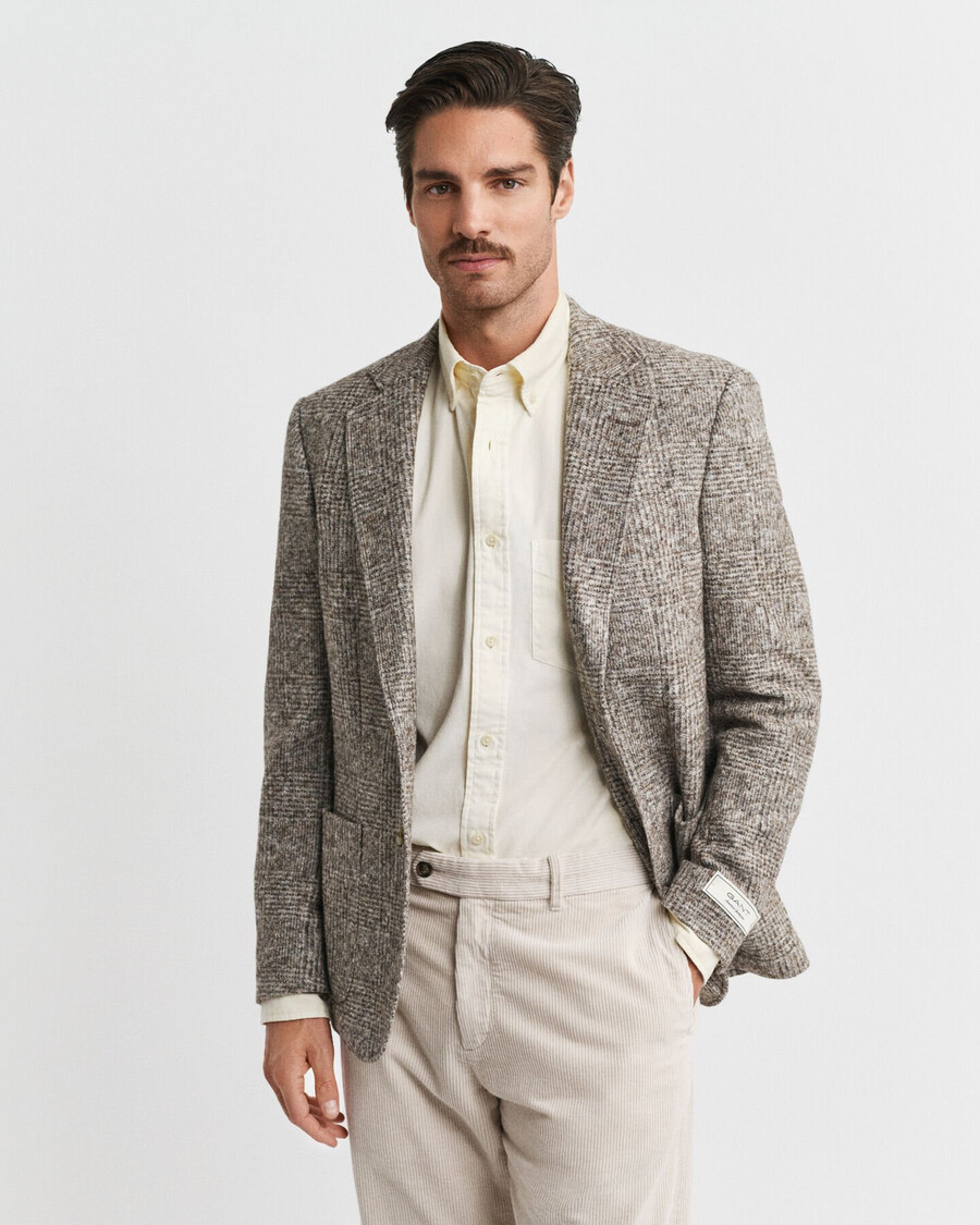 karierter strickblazer – seed melange
