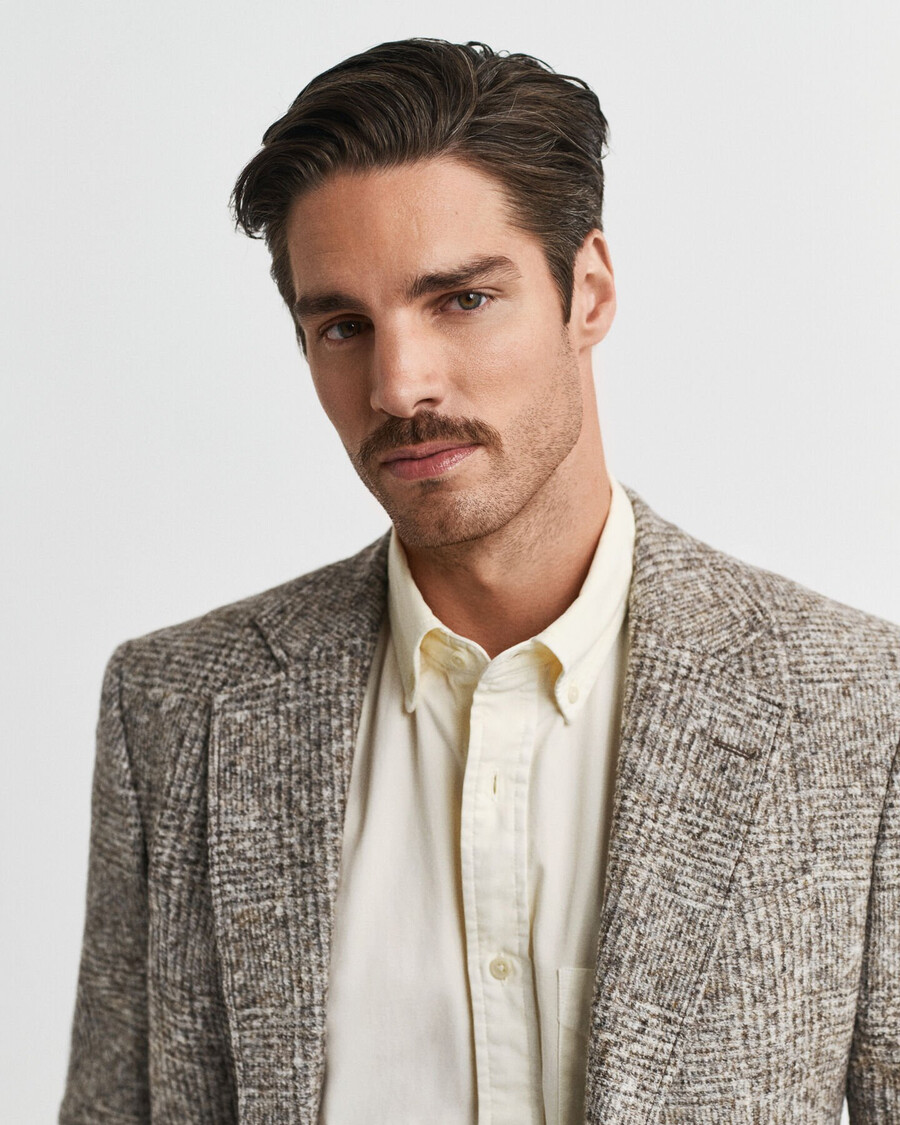 karierter strickblazer – seed melange