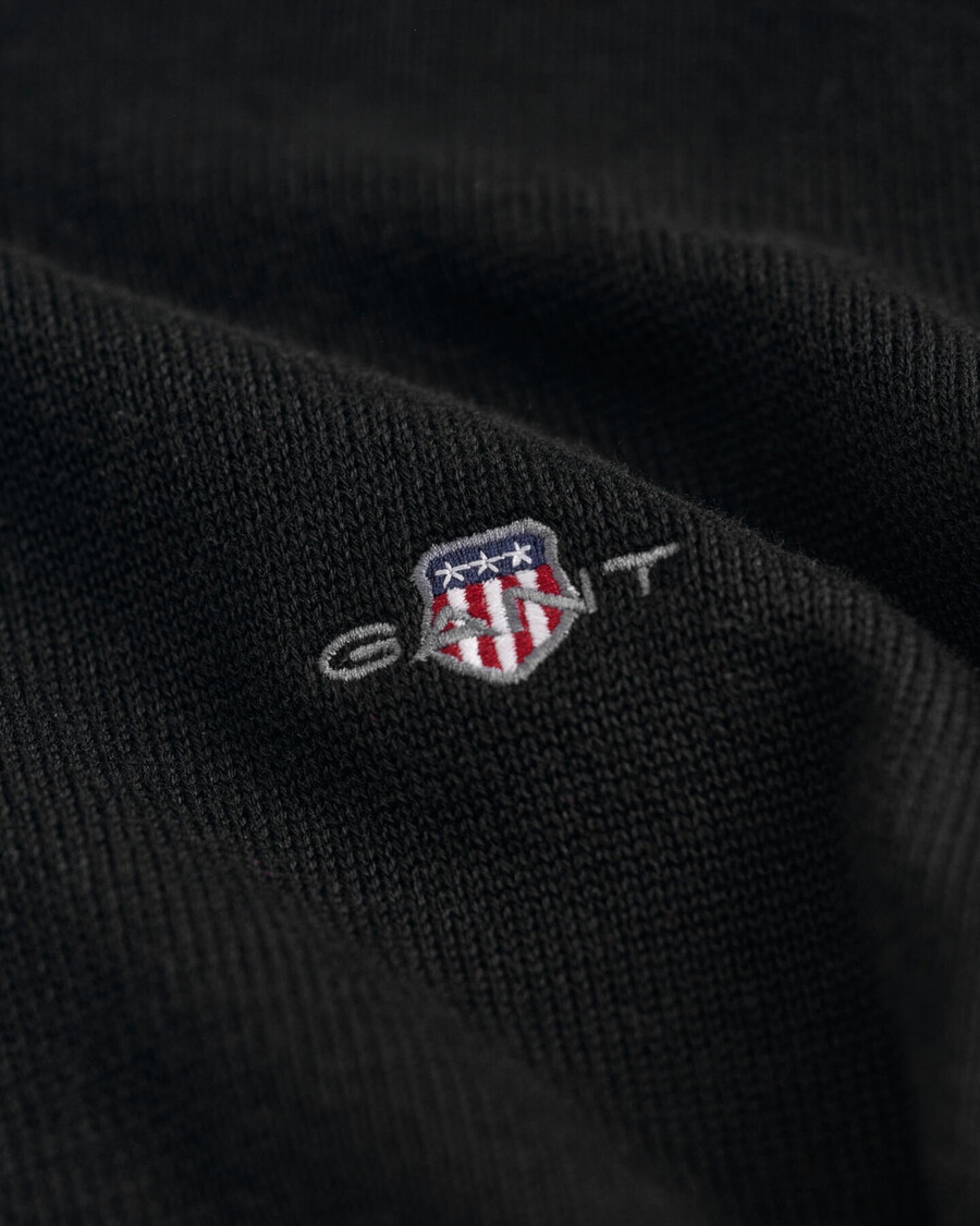 lässige baumwoll-strickjacke mit reißverschluss – schwarz