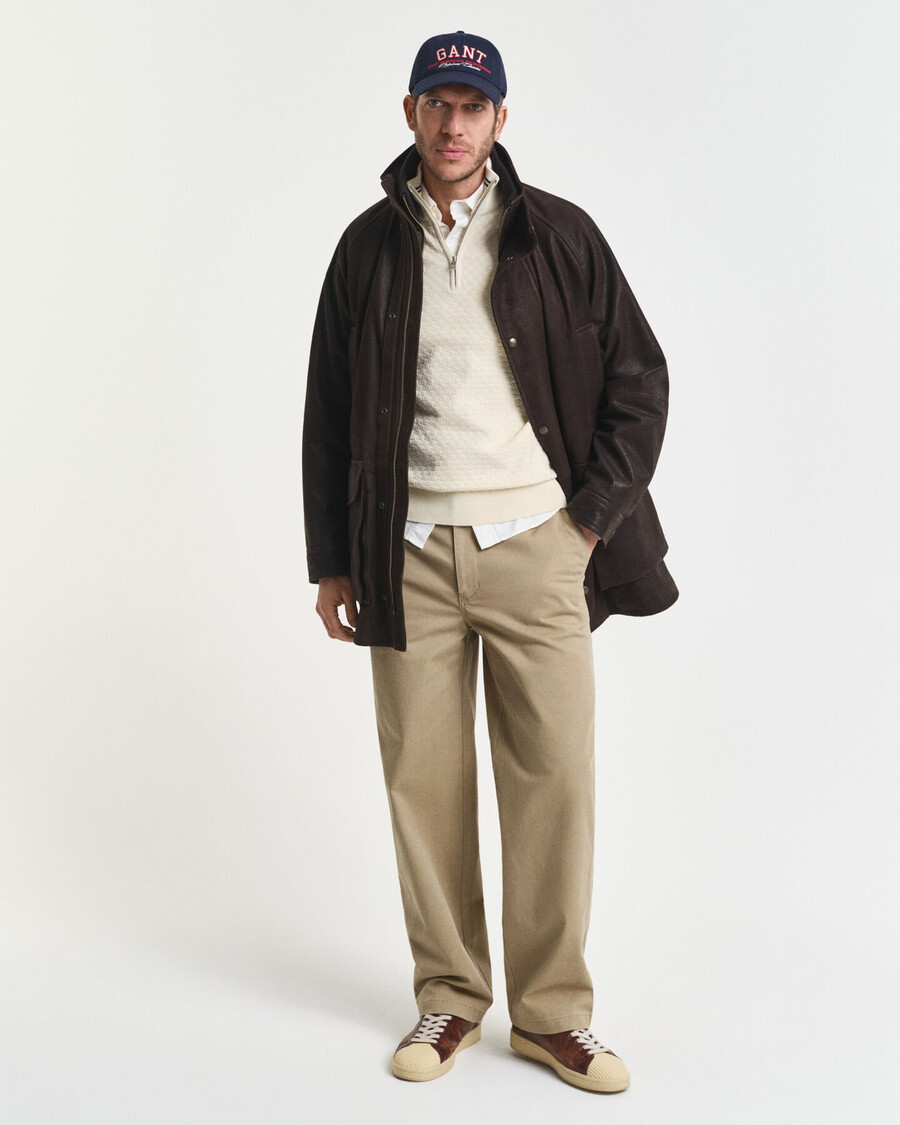 fein strukturierter halfzip-pullover – creme