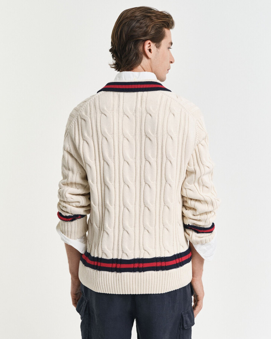 zopfstrick-polopullover – creme