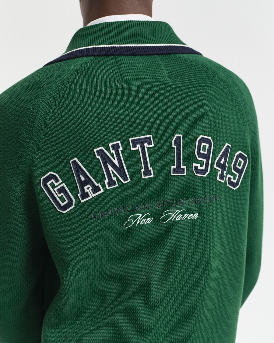 1949 graphic zipped cardigan - waldgrün