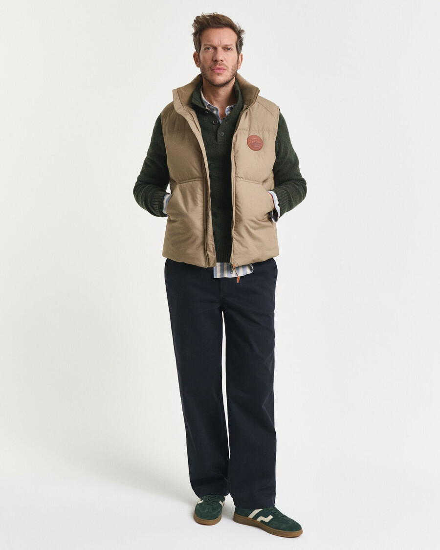 halbgeknöpfter pullover aus wollmischung von nepps – country green