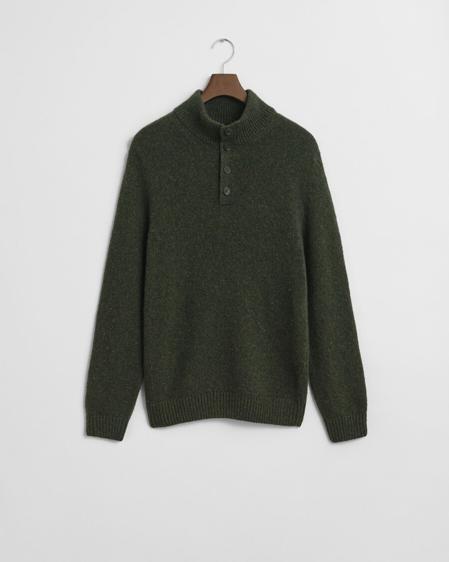 halbgeknöpfter pullover aus wollmischung von nepps – country green