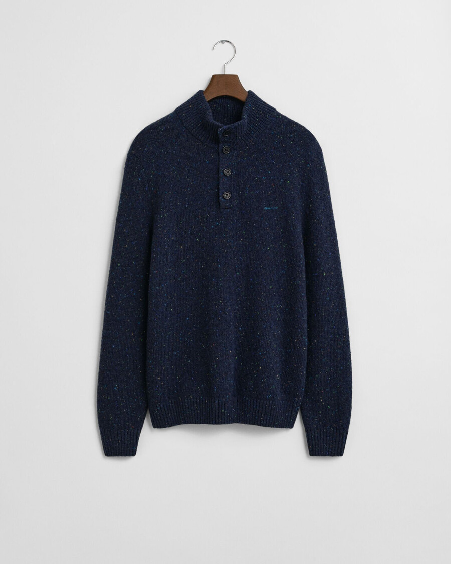 halbgeknöpfter wollmischpullover von nopps – abendblau