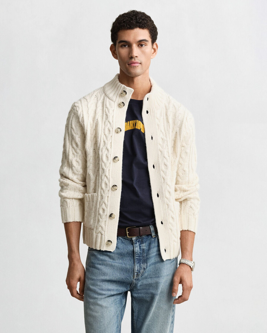 zopfstrick-cardigan – creme