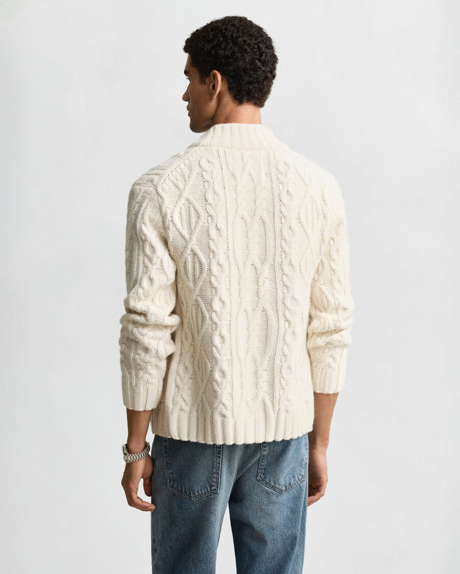 zopfstrick-cardigan – creme