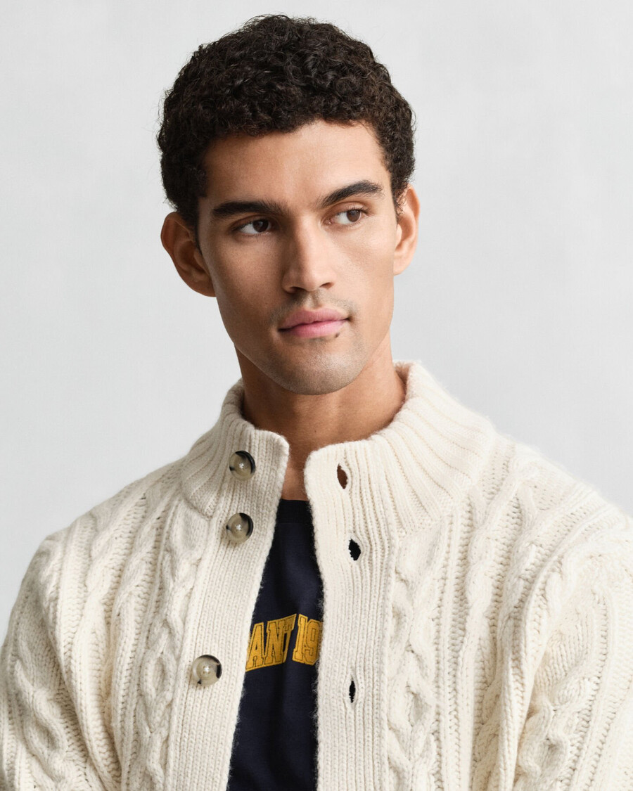 zopfstrick-cardigan – creme