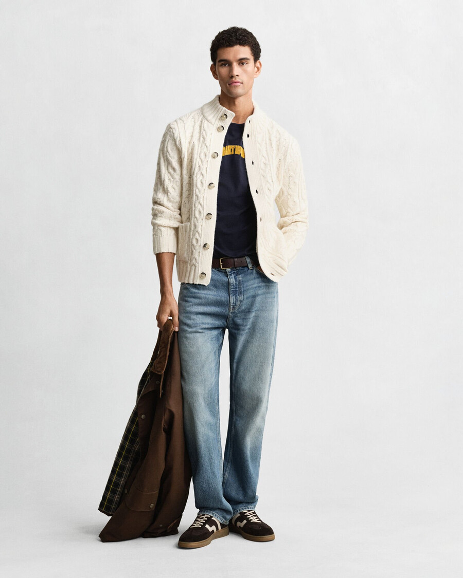 zopfstrick-cardigan – creme