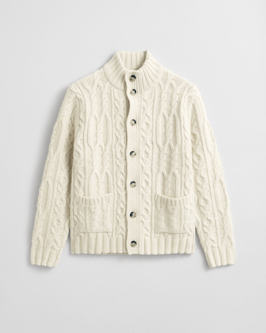 zopfstrick-cardigan – creme