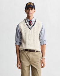 zopfstrickweste – creme