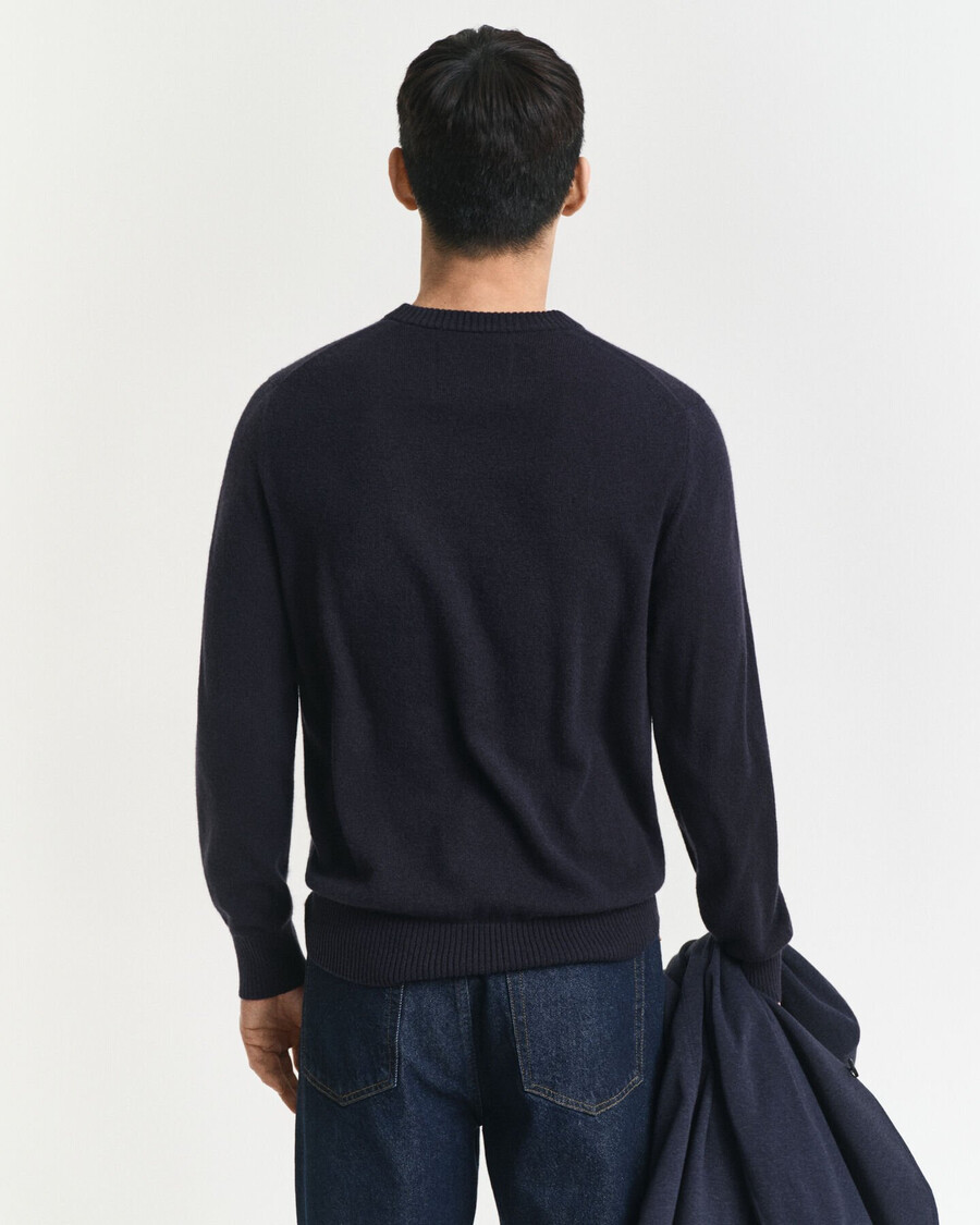 kaschmirpullover mit rundhalsausschnitt – abendblau