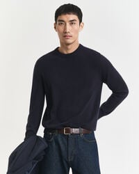 kaschmirpullover mit rundhalsausschnitt – abendblau