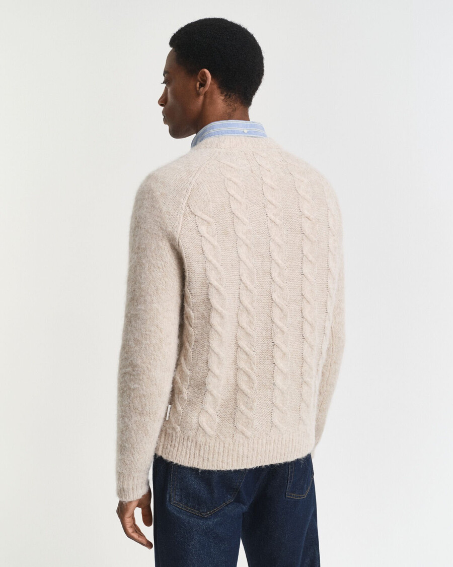 zopfmuster-pullover mit rundhalsausschnitt – saatmeliert
